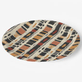 Rustikales Mudcloth-Geometrisches Muster (1) Pappteller (Schrägansicht)