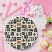 Rustikales Mudcloth-Geometrisches Muster (2) Pappteller (Party)