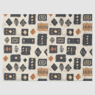 Rustikales Mudcloth-Geometrisches Muster (2) Seidenpapier