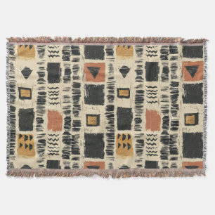 Rustikales Mudcloth-Geometrisches Muster (3) Decke