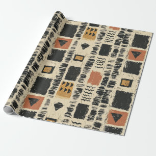 Rustikales Mudcloth-Geometrisches Muster (3) Geschenkpapier