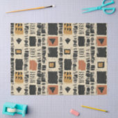 Rustikales Mudcloth-Geometrisches Muster (3) Seidenpapier (Basteln)