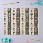 Rustikales Mudcloth-Geometrisches Muster (4) Seidenpapier (Basteln)