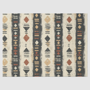 Rustikales Mudcloth-Geometrisches Muster (4) Seidenpapier