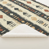 Rustikales Mudcloth-Geometrisches Muster (4) Sherpadecke (3/4)