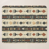 Rustikales Mudcloth-Geometrisches Muster (4) Sherpadecke (Vorderseite (Horizontal))