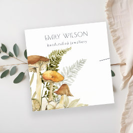 Rustikales Mushroom-Fern-Foliage-Band-Display Quadratische Visitenkarte