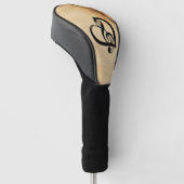 Rustikales Musikdesign Herz Golf Headcover (angewinkelt)