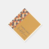 Rustikales Mustard Blue Botanic Brautparty Custom Serviette (Ecke)