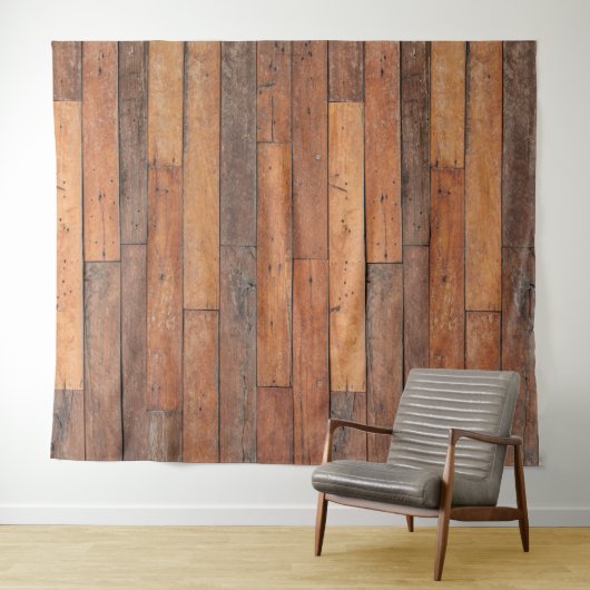 Rustikales Muster aus braunem Holz Wandteppich (Beispiel (Horizontal))