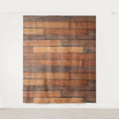 Rustikales Muster aus braunem Holz Wandteppich (Vorderseite)