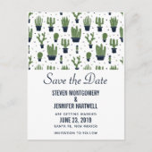 Rustikales Muster der grünen Wüste Save the Date Postkarte (Vorderseite)