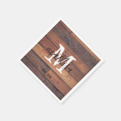 Rustikales Muster für braune Skripte Serviette (Ecke)