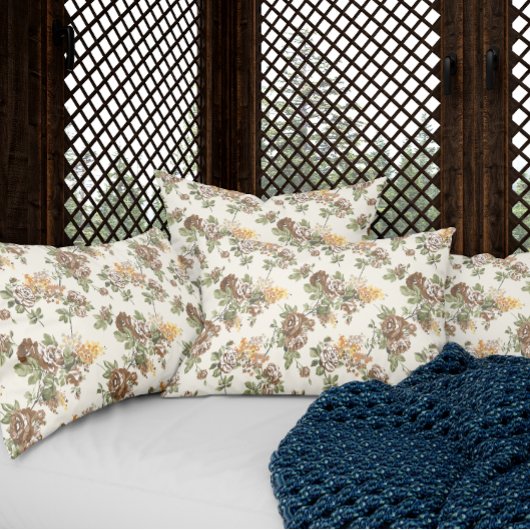 Rustikales Muster für die braune Rose Kissenbezug