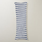 Rustikales Muster für graue Linen und blaue Streif Seitenschläferkissen (Vorderseite Vertikal)