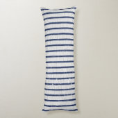 Rustikales Muster für graue Linen und blaue Streif Seitenschläferkissen (Rückseite (Vertikal))