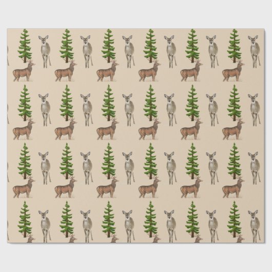 Rustikales Muster für Hirsche und Brände Geschenkpapier (Flach)