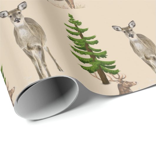 Rustikales Muster für Hirsche und Brände Geschenkpapier (Rolleneckpunkt)