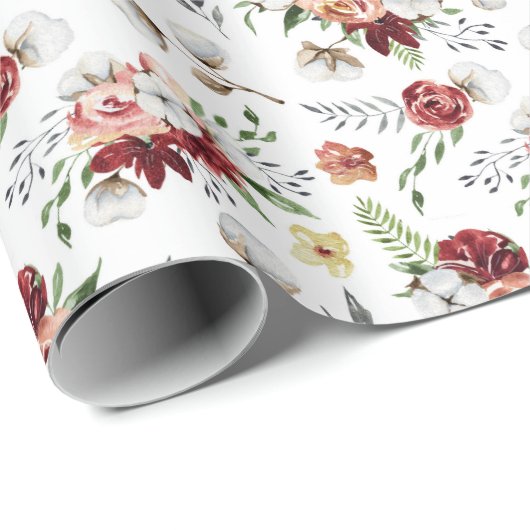 Rustikales Muster für Südflora und Baumwolle Geschenkpapier (Rolleneckpunkt)