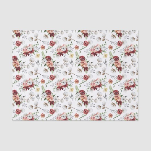 Rustikales Muster für Südflora und Baumwolle Seidenpapier (Vorderseite)