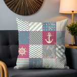 Rustikales Muster Kissen<br><div class="desc">Dieses moderne Design umfasst ein rustikales Patchwork aus bunten, nautischen Themenplätzen #Zuhause #decor #homedecor #nautical #marine #anchester #interiors #homeinteriors #design #designer #designer #designer #throwpillows #cushions #beachhouse #house #houseeboat #segelboat #yacht #Liebe #nauticaldecor</div>