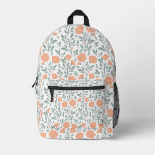 rustikales Muster mit rosa Blume Bedruckter Rucksack