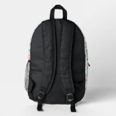 rustikales Muster mit rosa Blume Bedruckter Rucksack (Rückseite)