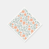rustikales Muster mit rosa Blume Serviette (Ecke)