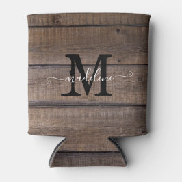 Rustikales Muster Monogram-Skript Dosenkühler