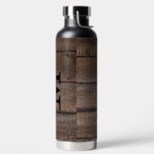 Rustikales Muster Monogramm-Skriptname Trinkflasche (links)