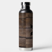 Rustikales Muster Monogramm-Skriptname Trinkflasche (Rechts)