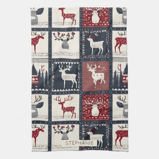 Rustikales Muster | nordisch Geschirrtuch (Vertikal)