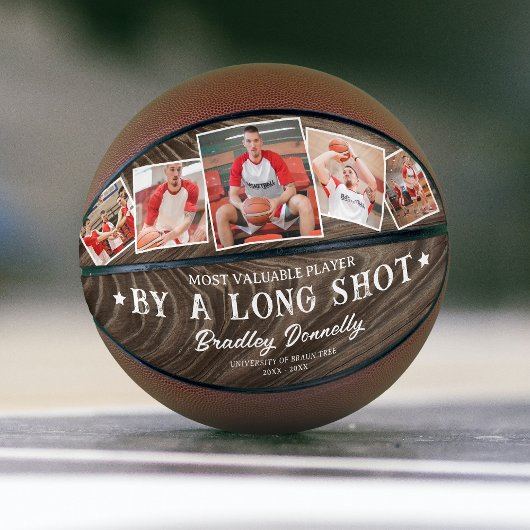 Rustikales MVP Foto Collage Keespake Basketball