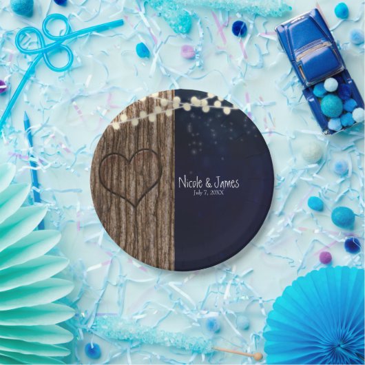 Rustikales Nachtherz Pappteller (Party)