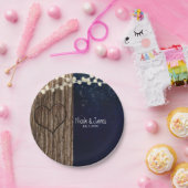 Rustikales Nachtherz Pappteller (Party)