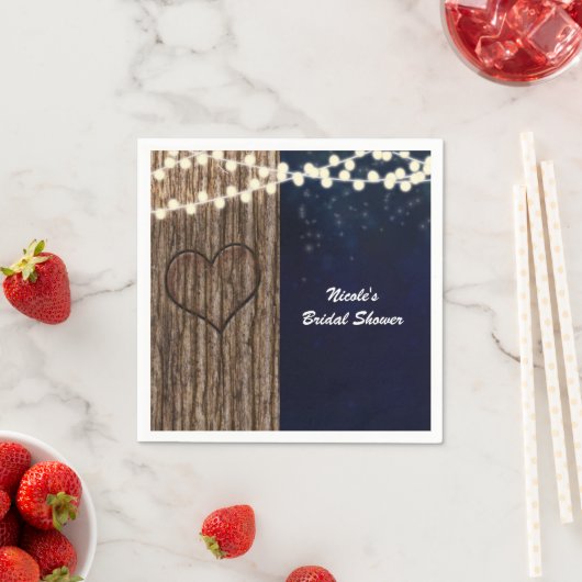 Rustikales Nachtherz Serviette (Beispiel)