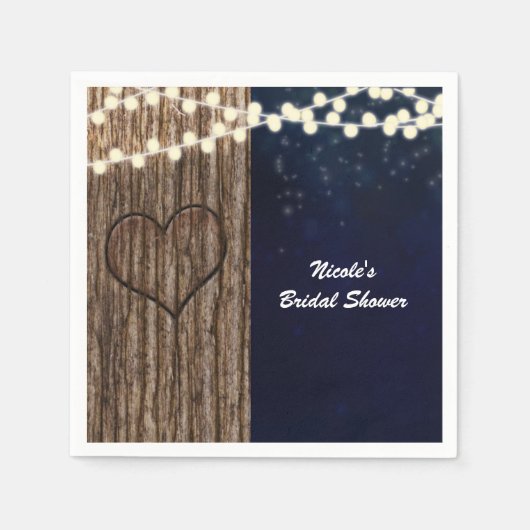 Rustikales Nachtherz Serviette (Vorderseite)