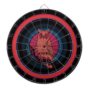 Rustikales nächtliches Eulen-Dartboard mit individ Dartscheibe