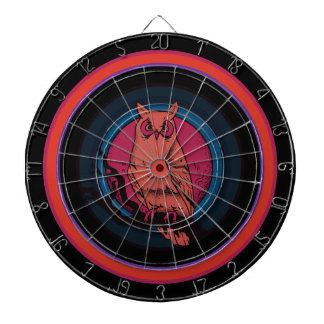 Rustikales nächtliches Eulen-Dartboard mit individ Dartscheibe