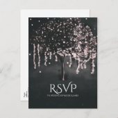 Rustikales Nachtmosse Tree Lights Wedding RSVP Einladungspostkarte (Vorne/Hinten)
