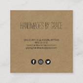 Rustikales Nähen | Needle Kraft Square Business Ca Quadratische Visitenkarte (Rückseite)