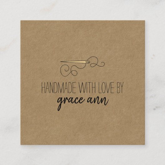 Rustikales Nähen | Needle Kraft Square Business Ca Quadratische Visitenkarte (Vorderseite)