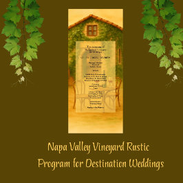 Rustikales Napa Vineyard Golden Wedding Programm
