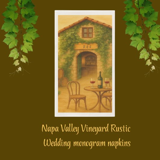 Rustikales Napa Vineyard Golden Wedding Serviette