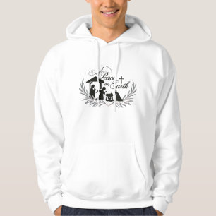 Rustikales Nativity Peace on Earth Kranz Erwachsen Hoodie
