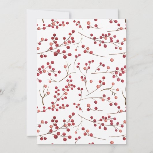 Rustikales Natural Red Berry Christmas Party Einladung (Rückseite)