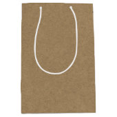 Rustikales natürliches braunes Kraftwerk schlichte Mittlere Geschenktüte (Vorderseite)