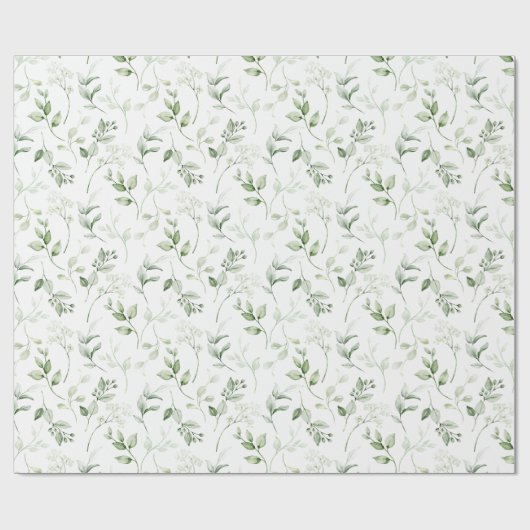 Rustikales Naturwald-Blätter Muster Geschenkpapier (Flach)