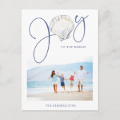 Rustikales Nautic Christmas Joliday Foto Feiertagspostkarte (Vorderseite)