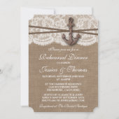 Rustikales Nautical Anchor Hochzeit Probe Dinner Einladung (Vorderseite)